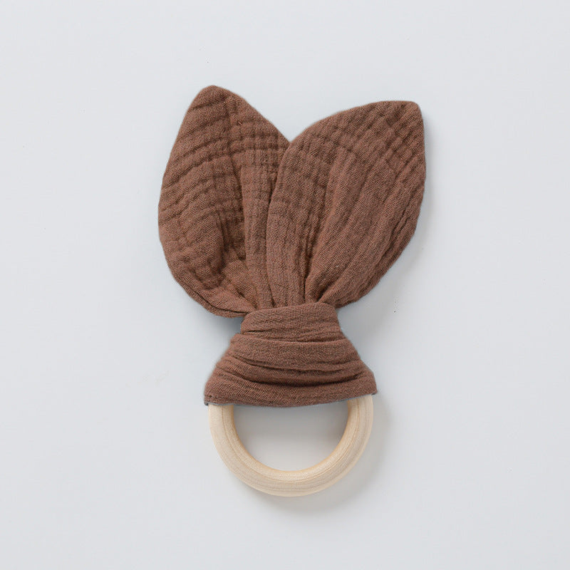 Newborn beech wood and Cotton Teether Toy