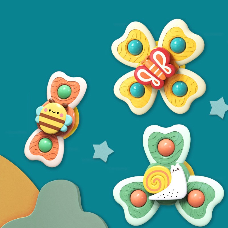 NEW Baby Silicone Spinning Toy Set