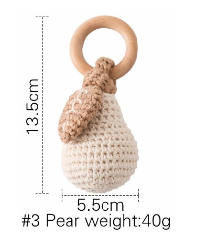 Pear Handmade Crochet Rattle