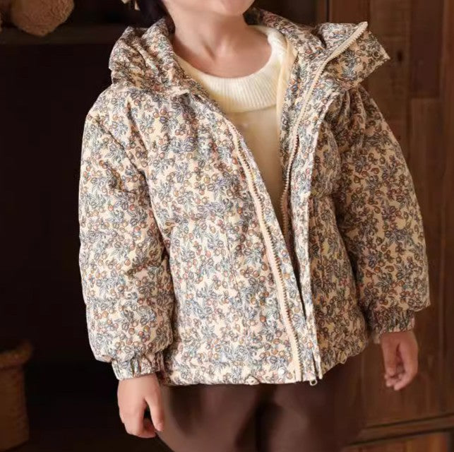 Earthy Floral Winter Coat