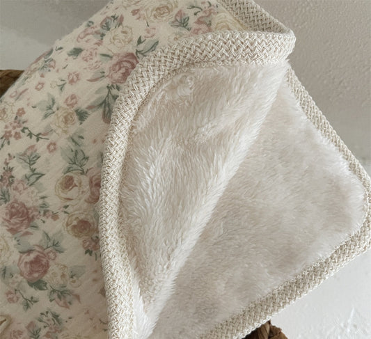 October Flowers Cozy Cotton Fleece Blanket