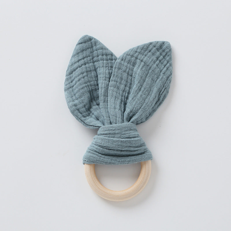 Newborn beech wood and Cotton Teether Toy