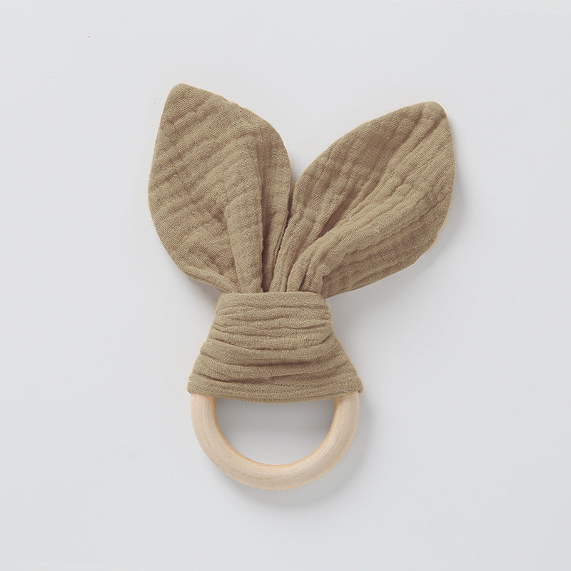 Newborn beech wood and Cotton Teether Toy
