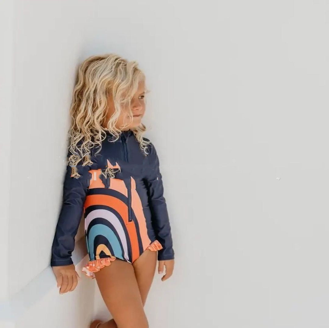 Rainbow Long Sleeve Swim Suit