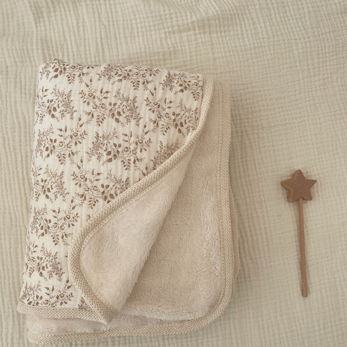Autumn Garden Cozy Cotton Fleece Blanket