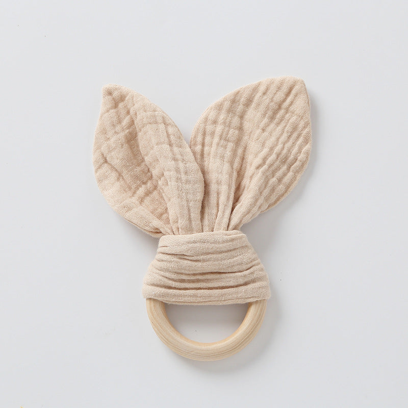Newborn beech wood and Cotton Teether Toy