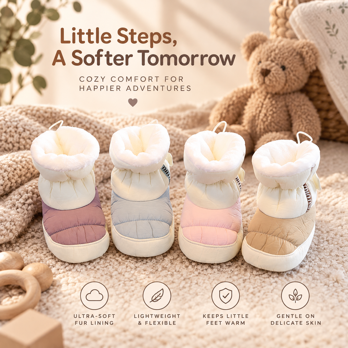 Snuggly Fleece-Lined Winter Baby Boots