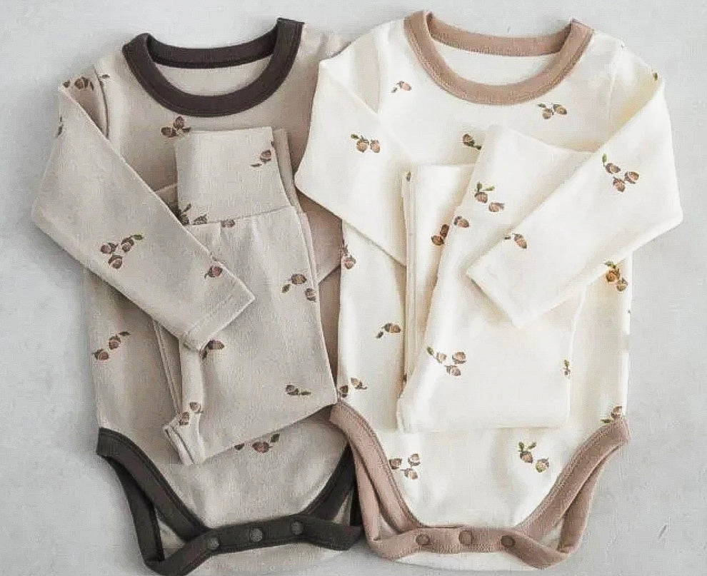 Little Acorns Two Piece Cotton Romper and Leggings Set
