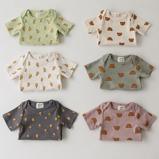 Short Sleeve Cotton Onesies (Lemons, Pineapples or Bears)