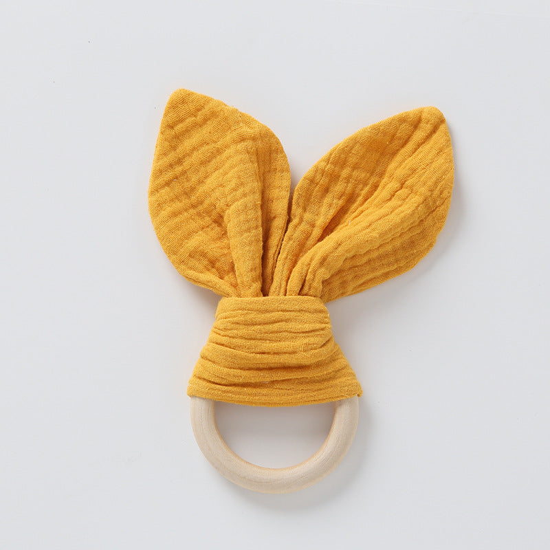 Newborn beech wood and Cotton Teether Toy