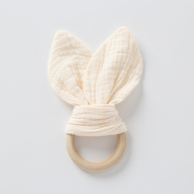 Newborn beech wood and Cotton Teether Toy