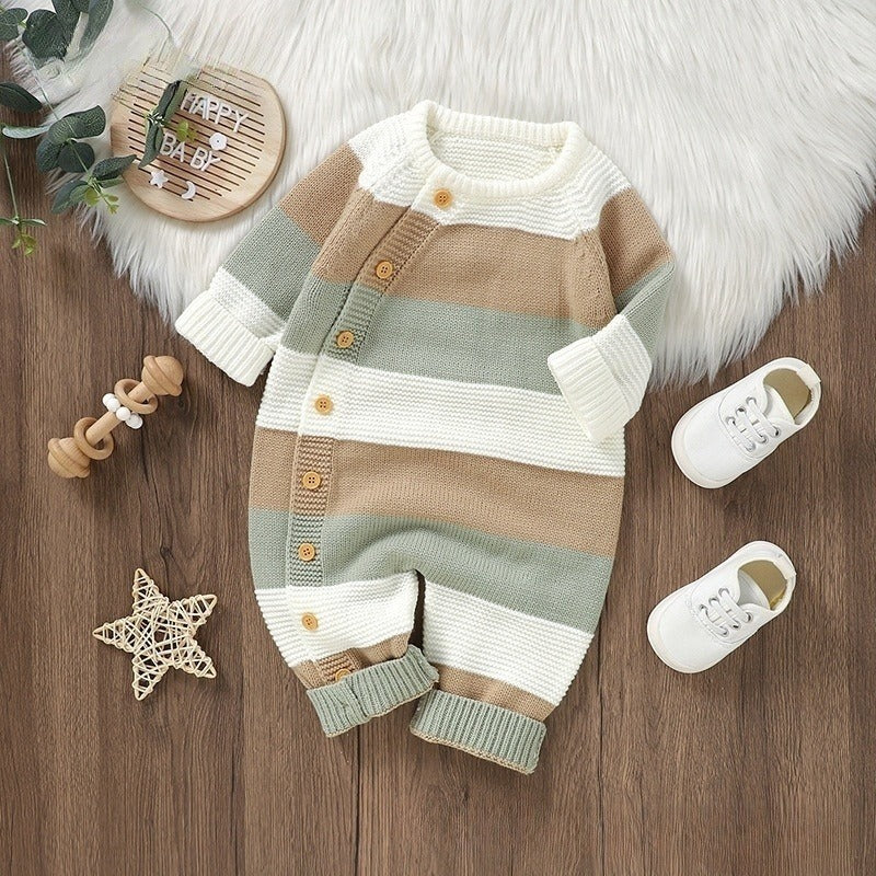 Knitted Striped Winter Onesie (3 color options)