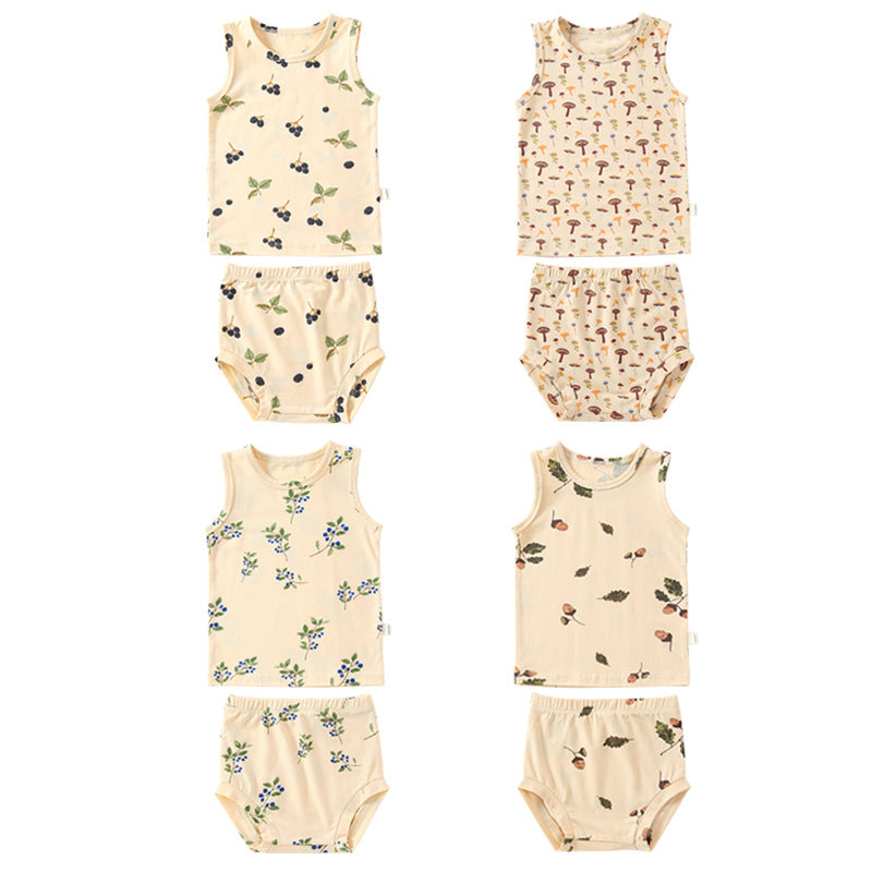 Earthy Summer Cotton Vest and Shorts (4 design options)