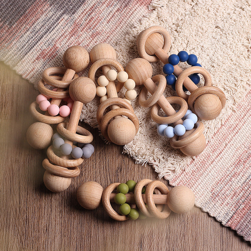 Caveman Baby Rattle Newborn Baby Beech Wood Rattle – My Earthy Baby
