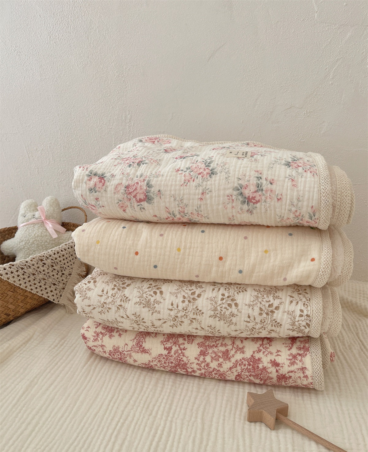 Autumn Garden Cozy Cotton Fleece Blanket