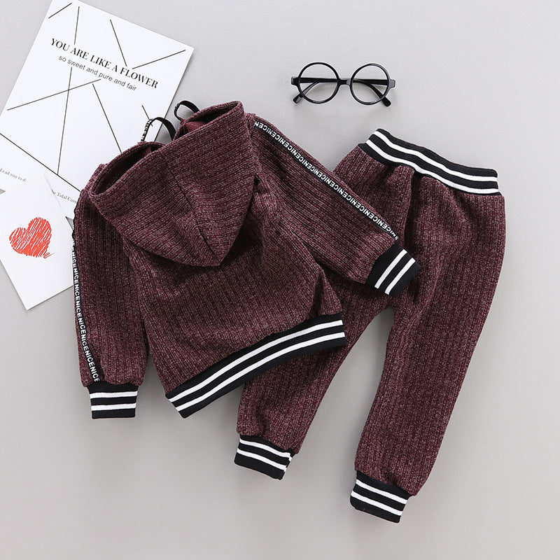 Two-Piece Knitted Cotton Sweat Suit
