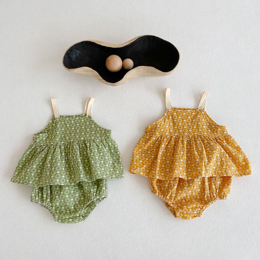 Two-piece Cotton Blouse and Baby Bloomers