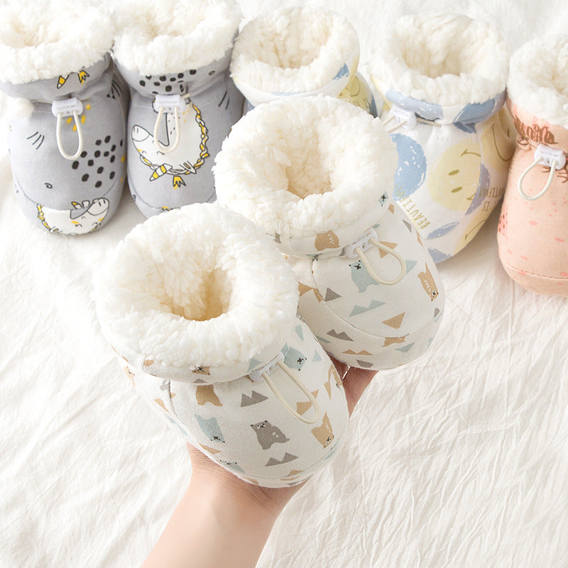 Soft Fleece Lined Baby Shoes (Free Size)