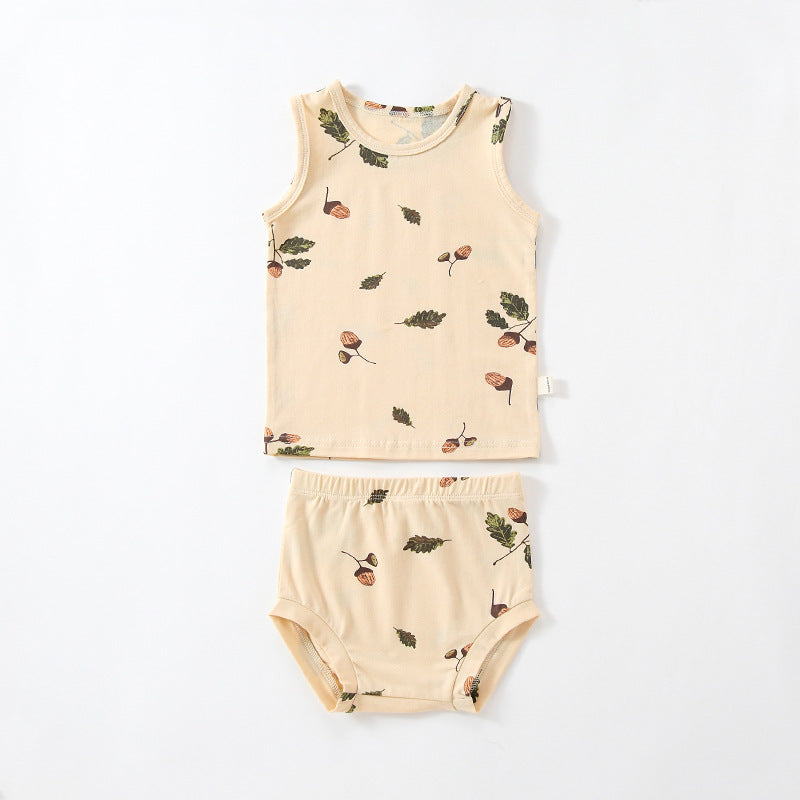 Earthy Summer Cotton Vest and Shorts (4 design options)