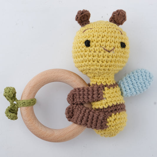 Baby Bee Crochet Rattle