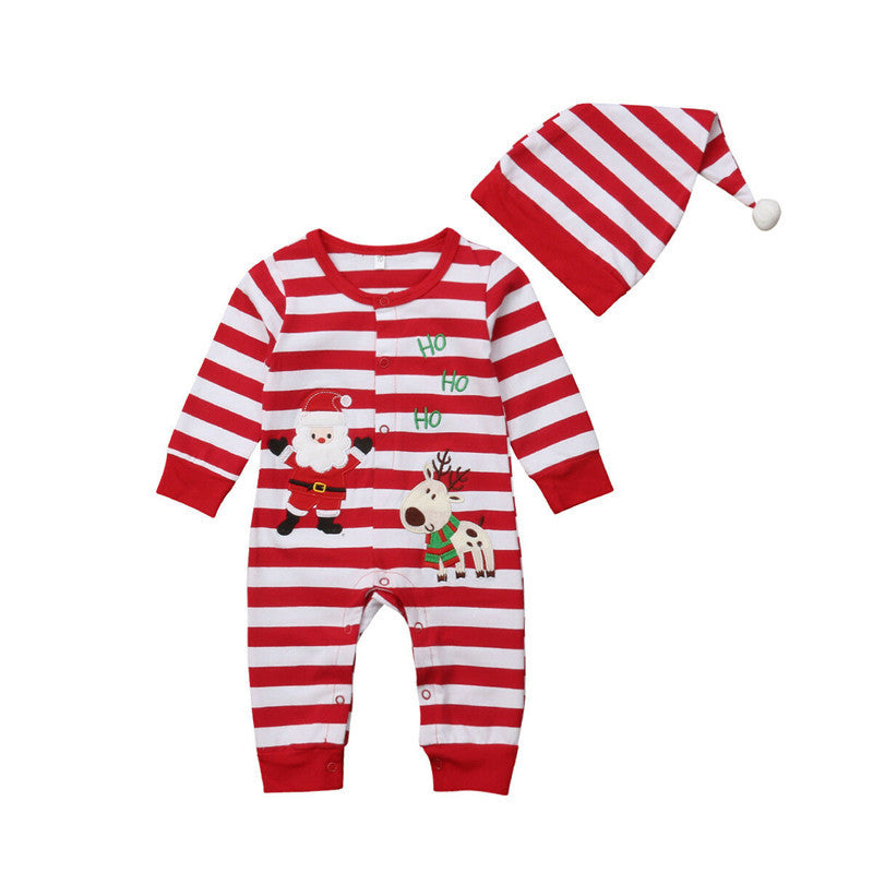 Christmas Baby Cotton Romper and Hat