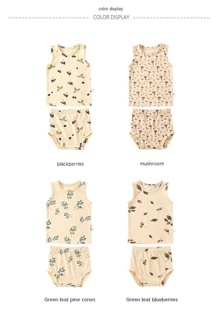 Earthy Summer Cotton Vest and Shorts (4 design options)