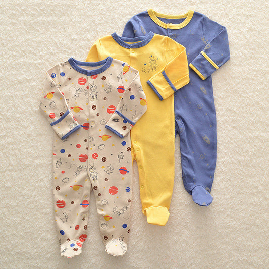 Baby Boy Cotton Romper Gift Set (3 rompers)