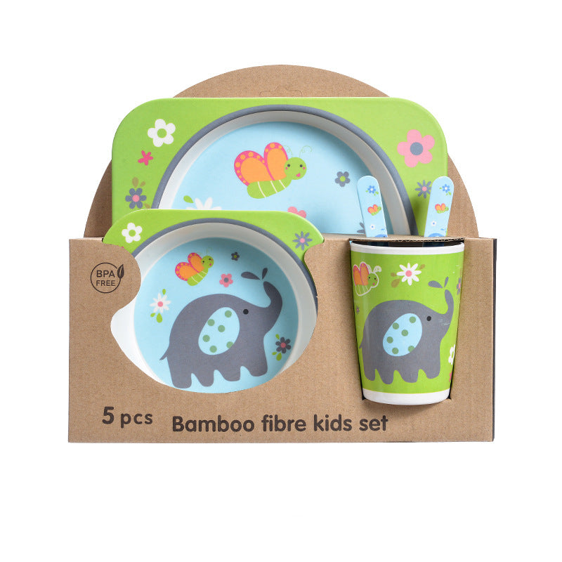 Natural Bamboo Fibre Baby Feeding Set