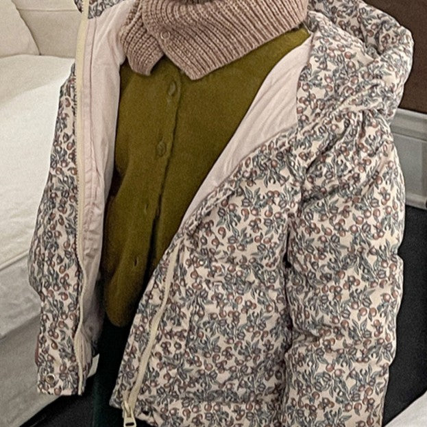 Earthy Floral Winter Coat