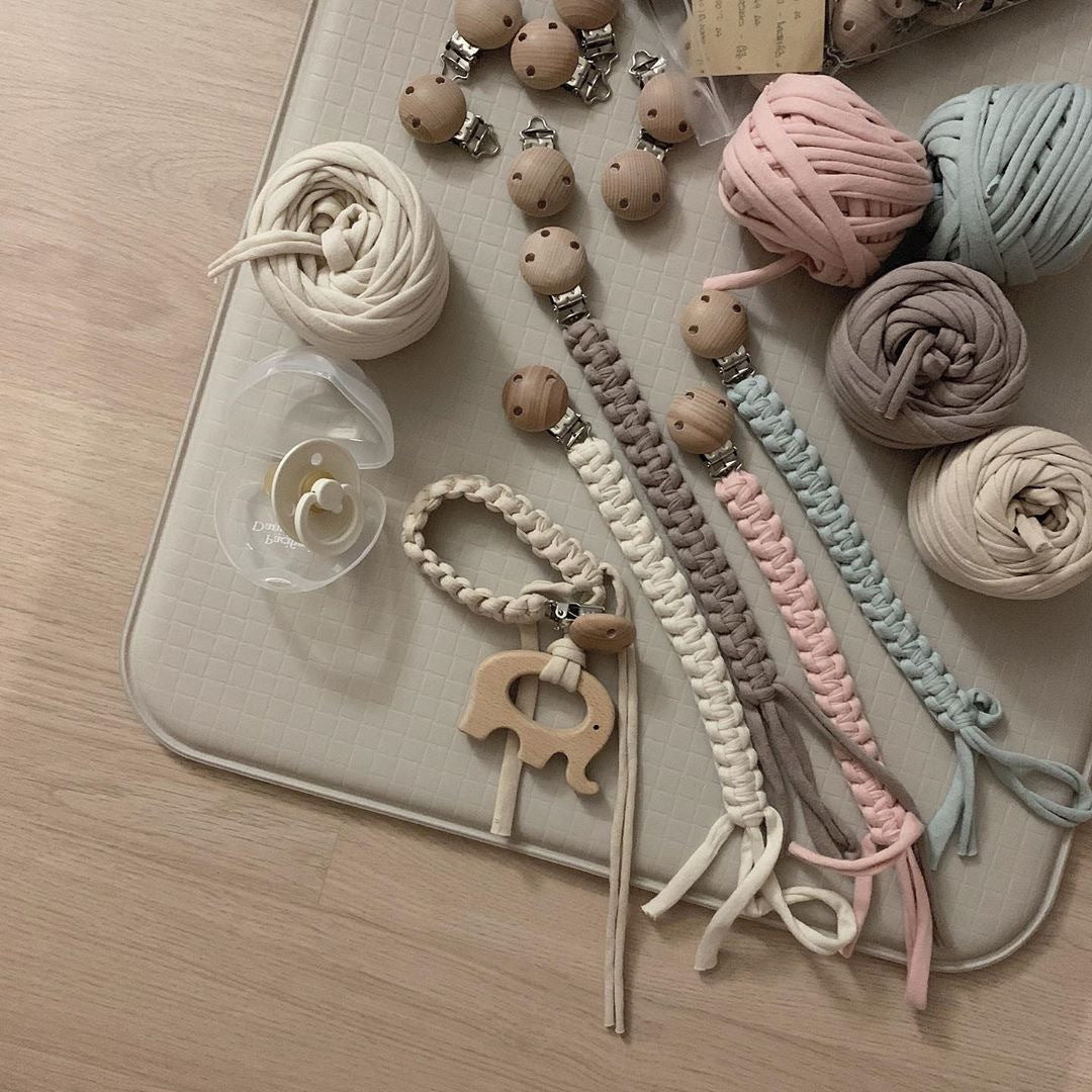 Handmade Cotton Tube Pacifier Clip Chain (Buy 2 for $34)