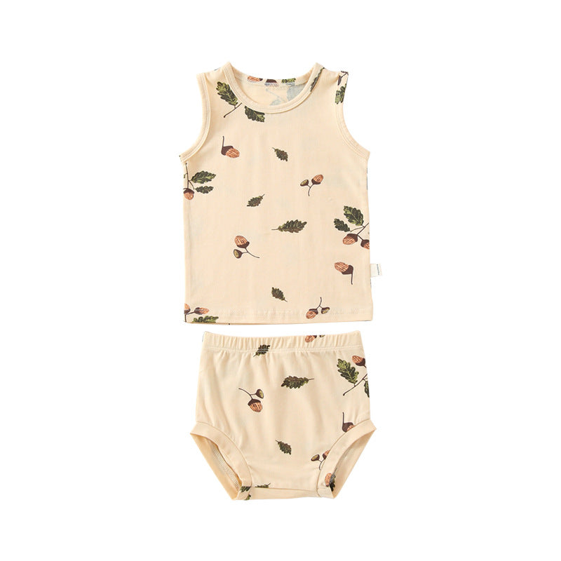 Earthy Summer Cotton Vest and Shorts (4 design options)