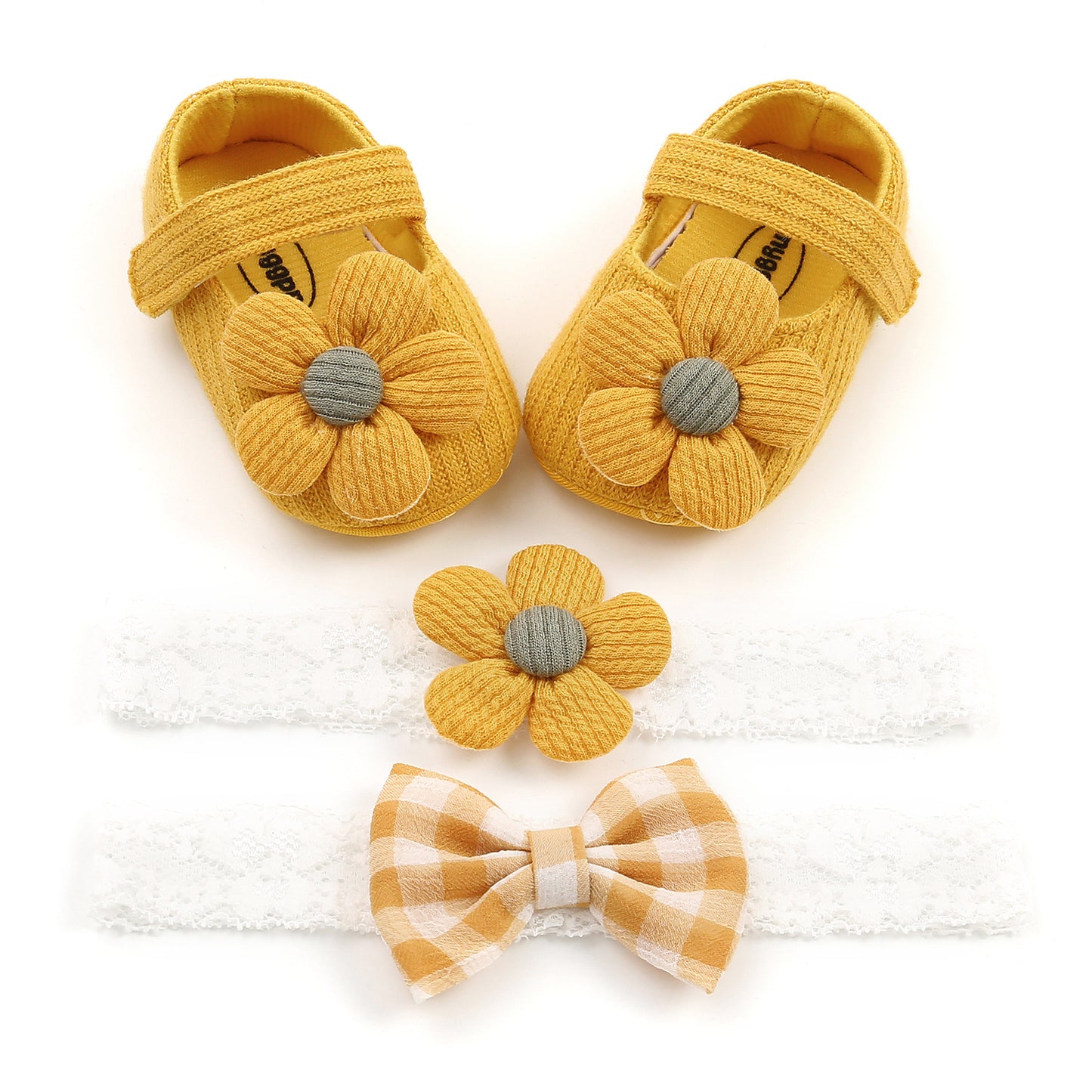 Just Flowers Soft-Sole Shoes & Matching Headband Set