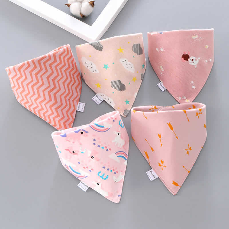Bright Baby Cotton Bibs - Saliva Towel Sets of 4 or 5