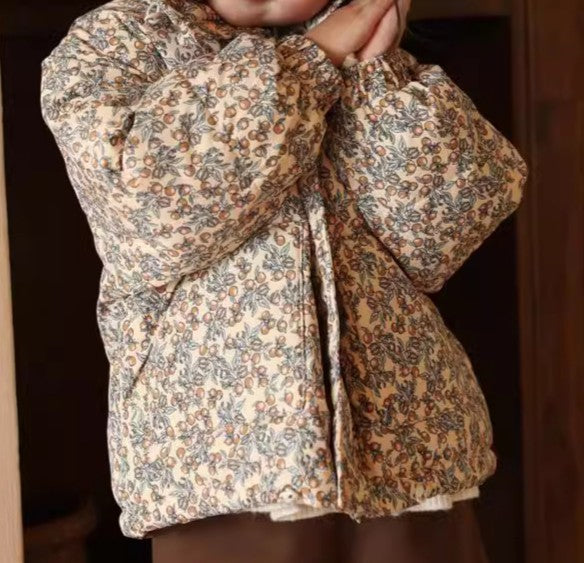 Earthy Floral Winter Coat