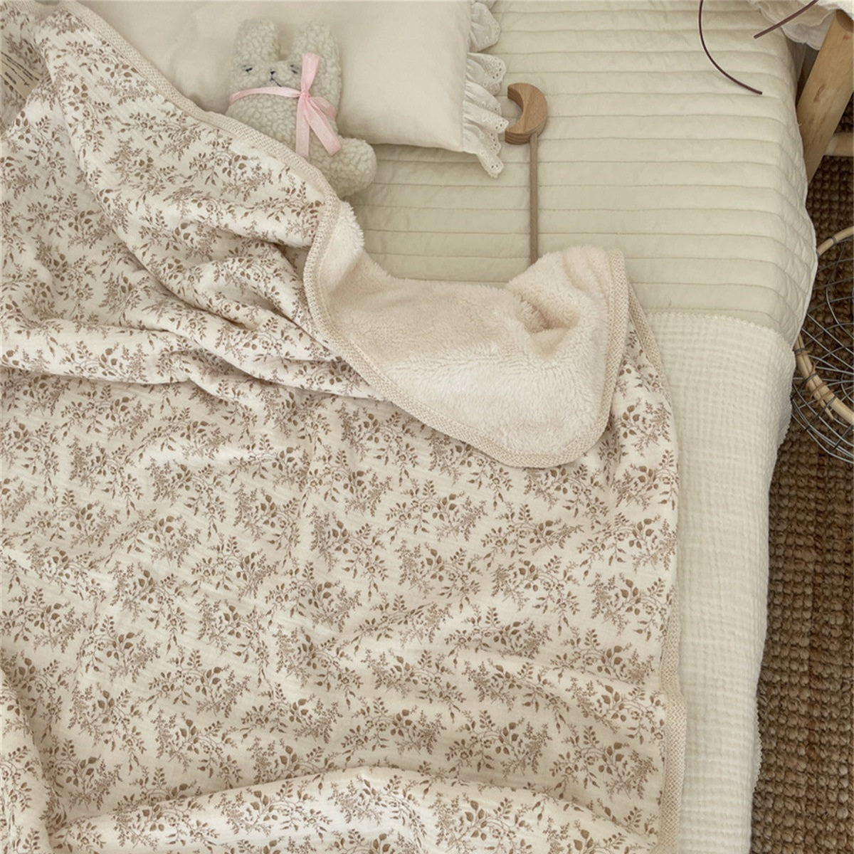 Autumn Garden Cozy Cotton Fleece Blanket