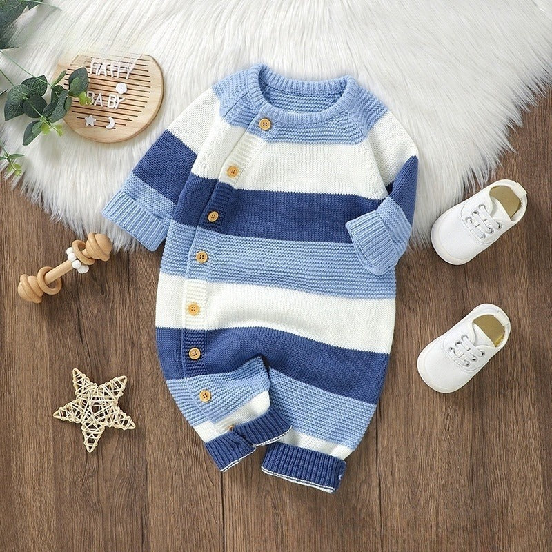Knitted Striped Winter Onesie (3 color options)