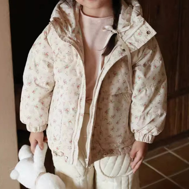 Earthy Floral Winter Coat