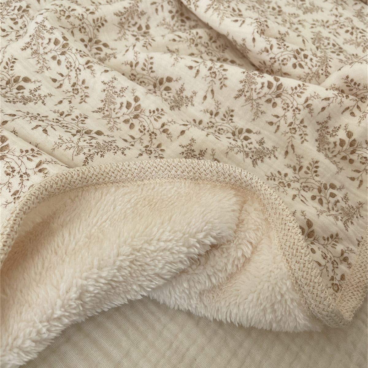 Autumn Garden Cozy Cotton Fleece Blanket