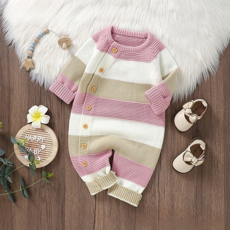 Knitted Striped Winter Onesie (3 color options)