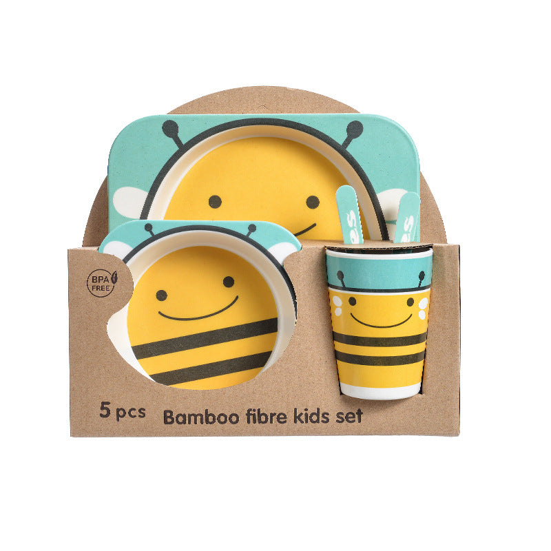 Natural Bamboo Fibre Baby Feeding Set