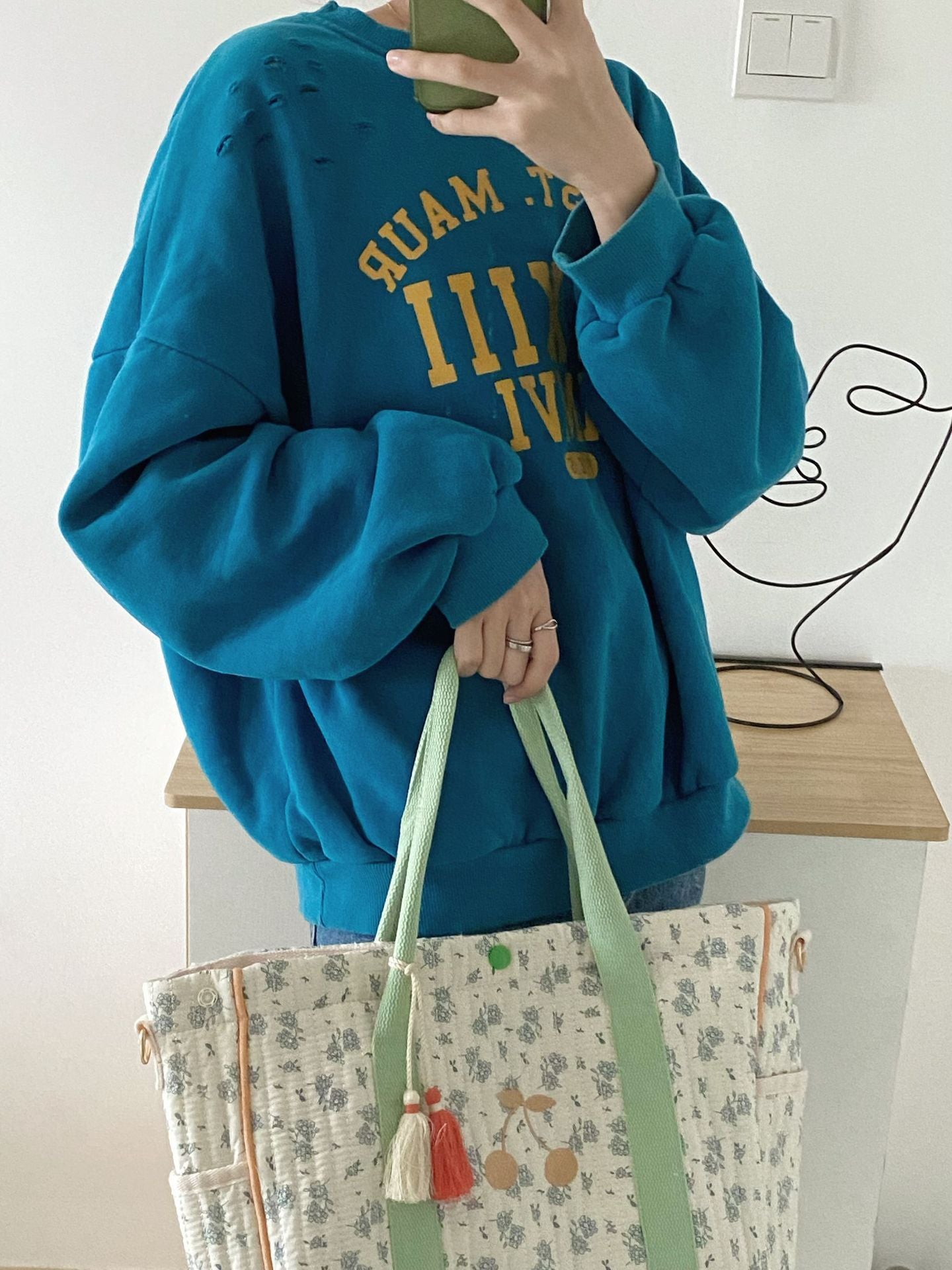 Floral Cherry Embroidered Baby Bag