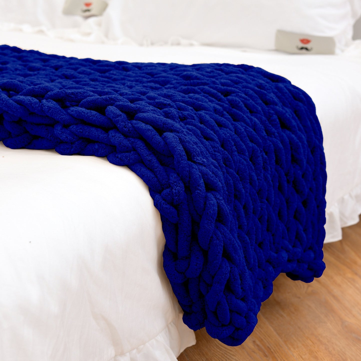 Mono Chenille Knitted Blanket