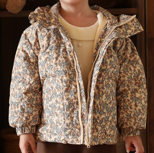 Earthy Floral Winter Coat