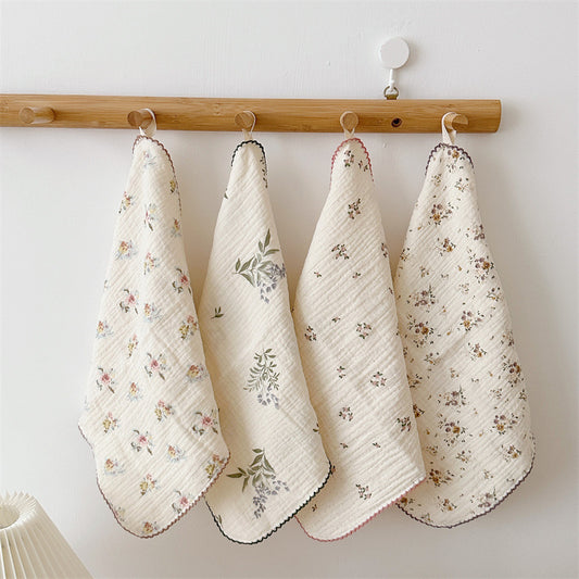Floral Burp and Drool Cloth Wipes (pack of 4)
