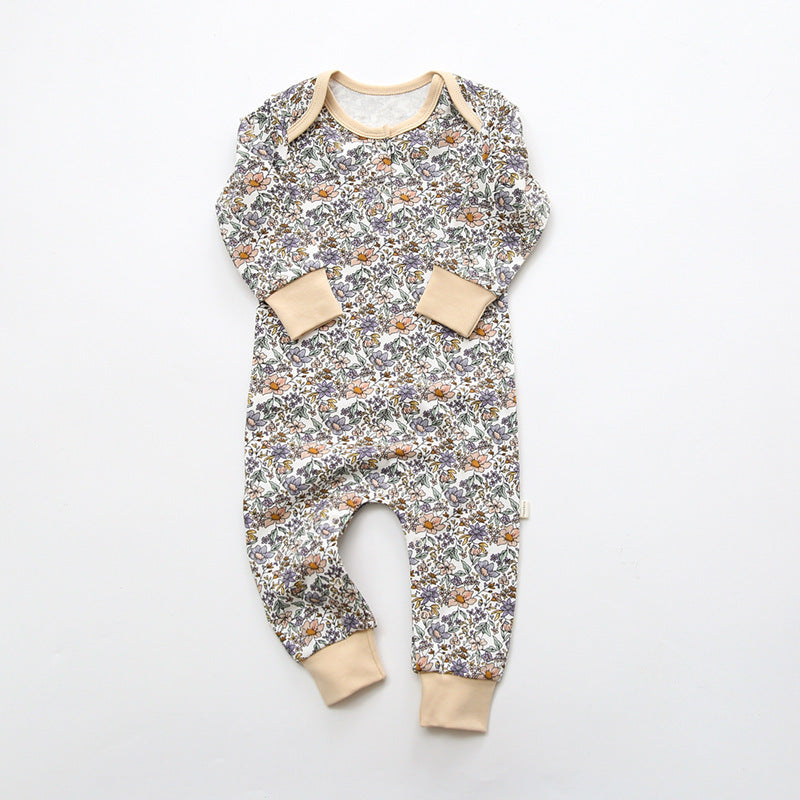 Earthy Floral Romper Soft Stretchy Cotton