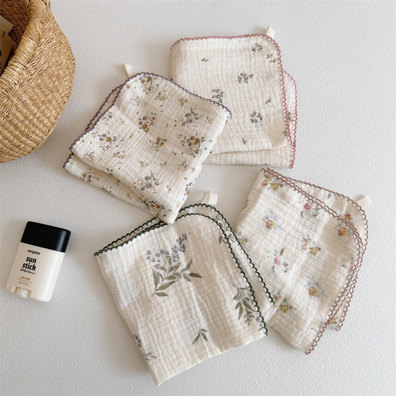 Floral Burp and Drool Cloth Wipes (pack of 4)