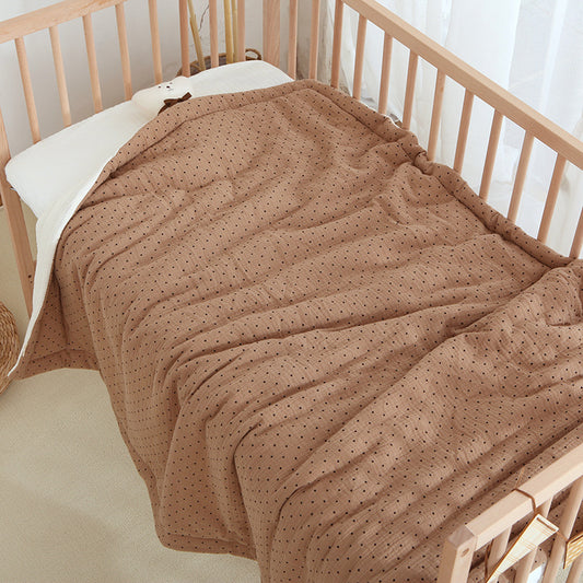 Earthy Polka Haven Crib Quilt