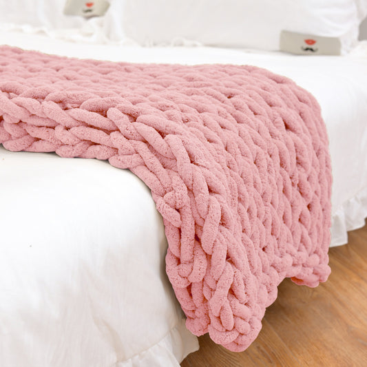 Mono Chenille Knitted Blanket