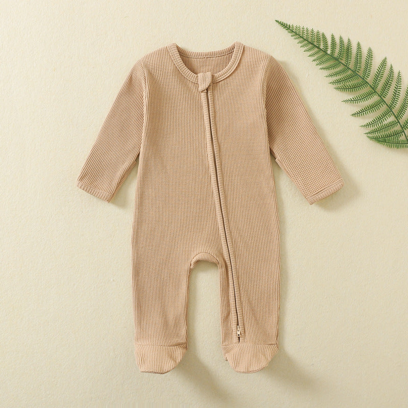 Long Sleeve Waffle Cotton Onesie
