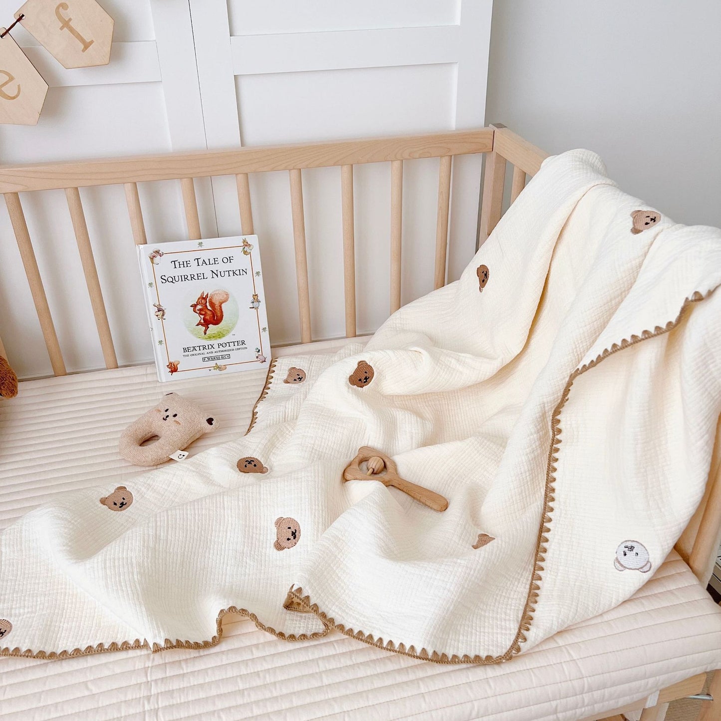 Earthy Cotton Blanket with Delicate Trim (25 designs)